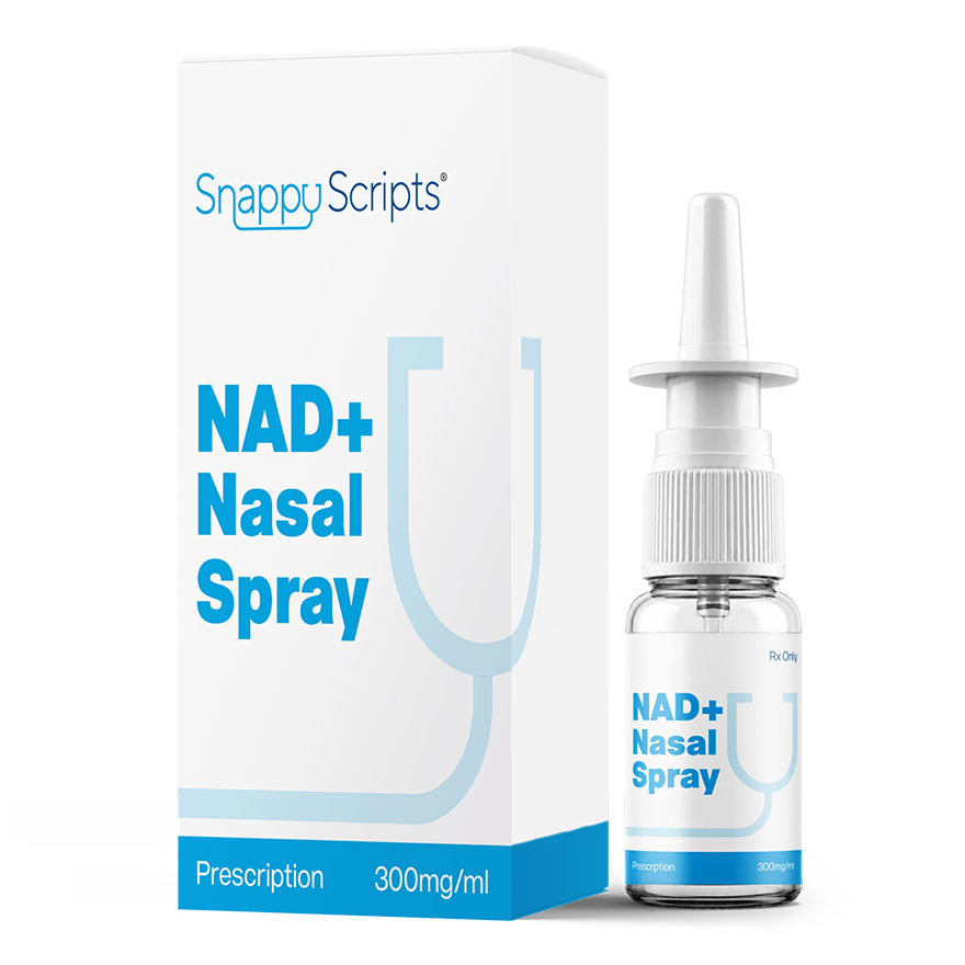 NAD+ nasal spray treatment bottle