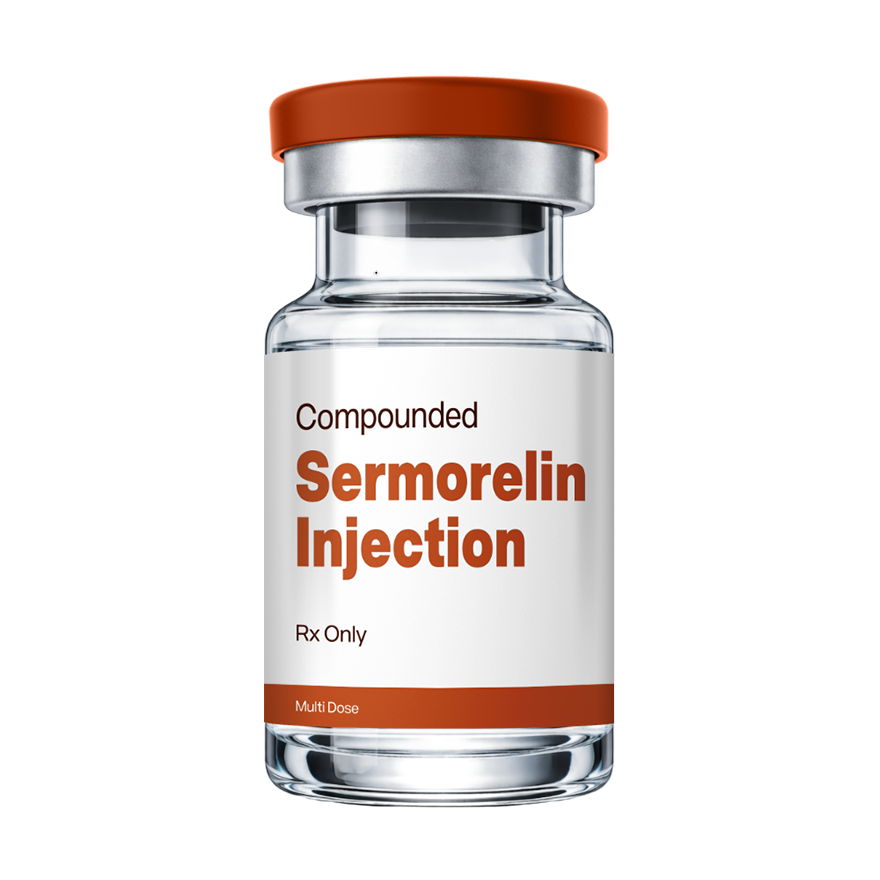 Sermorelin injectable peptide therapy vial