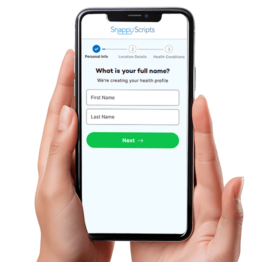 Patient completing a secure online Thrive+ intake questionnaire