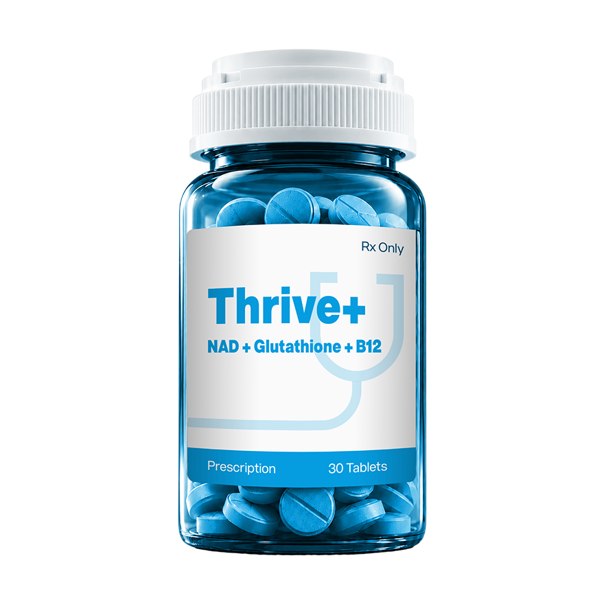 Thrive+ 3-in-1 sublingual tablet treatment bottle